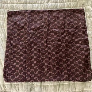 Gucci Dark brown jacquard dust bag XL 23x20